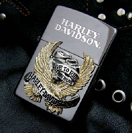 ZIPPO原装正品打火机 黑冰镀金哈雷飘带复活雄鹰 专柜正版 限量版