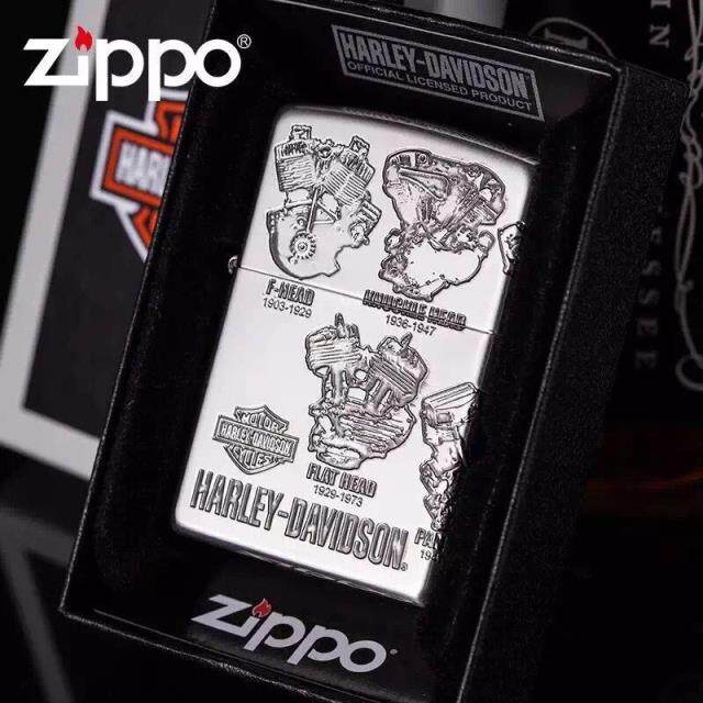 美国原装正品 ZIPPO打火机 镀银哈雷戴维森 发动机 专柜正版限量
