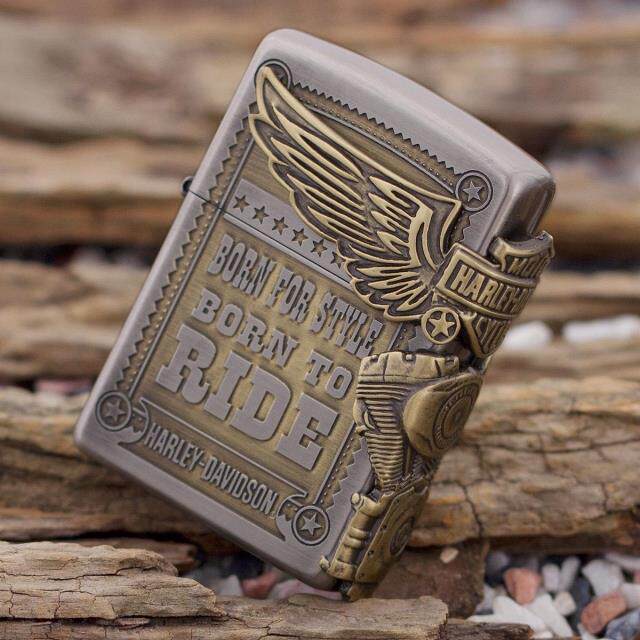 ZIPPO原装正品打火机 绝版哈雷纯铜大侧鹰 发动机 全球限量版1903