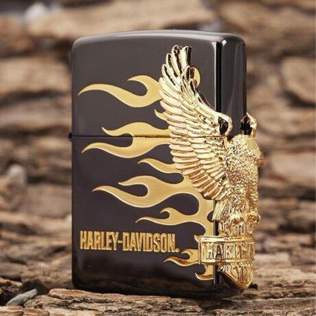 美国原装正品 zippo打火机 黑冰镀金哈雷大侧鹰 hdp-01 专柜正版