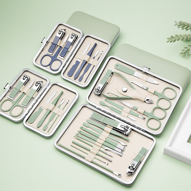 말차 녹색 손톱깎이 미용 도구 홈 마카롱 귀 픽업 손톱 가위 여행 휴대용 페디큐어 나이프 세트