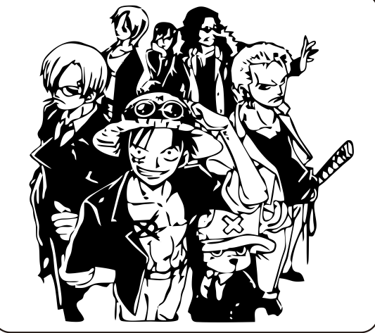 海贼王手办模板路飞索隆艾斯罗公仔动漫图案矢量图diy镂空模具