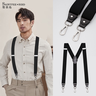 背带夹成人老人胖人松紧肩带潮 带西裤 男士 挂钩吊钩扣背带夹吊裤