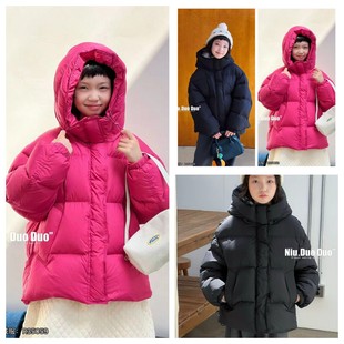 冬款 短款 连帽羽绒服男女通用白鸭绒90%绒保暖面包服外套2025新款