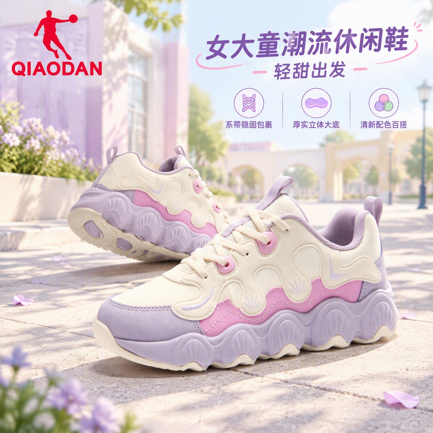 乔丹女童秋季新款舒适运动鞋