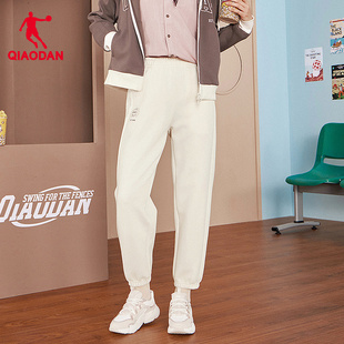 乔丹跑步休闲九分长裤女生宽松收口2024冬季新款商场同款居家裤