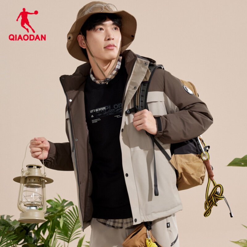 乔丹防风防泼水加厚羽绒服男