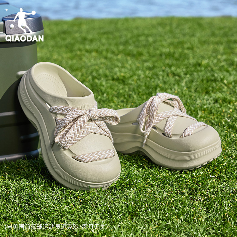 乔丹汉堡拖鞋厚底增高女士洞洞鞋2026夏季新款透气凉拖休闲运动鞋