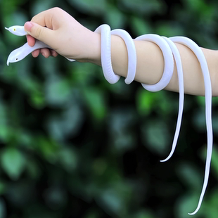 鬼灭之刃伊黑小芭内cos白蛇道具仿真蛇玩具白色大小软胶假蛇模型