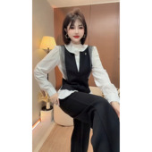 衬衣百搭女款 法式 上衣潮 2026春新款 洋气减龄长袖 时尚 花边领口衬衫