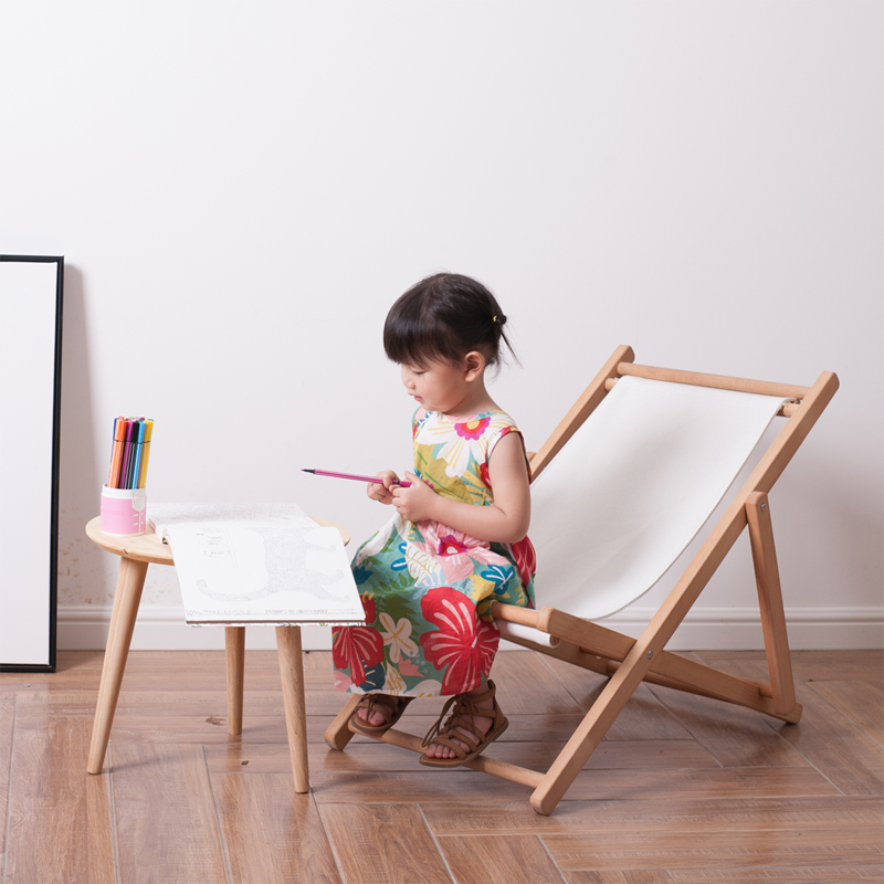 实木躺椅小号折叠椅子儿童躺椅摄影道具阳台午休椅民宿户外沙滩椅