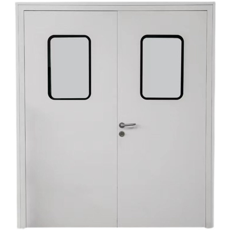 医院室净化钢制门无尘车间钢质洁净门子母门单开双开关平开门 可