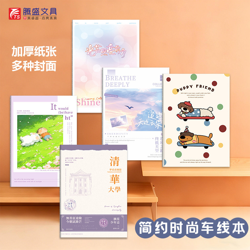 腾盛A5车线本32张缝线笔记本 单线本 时尚日记本 学生奖品礼品本