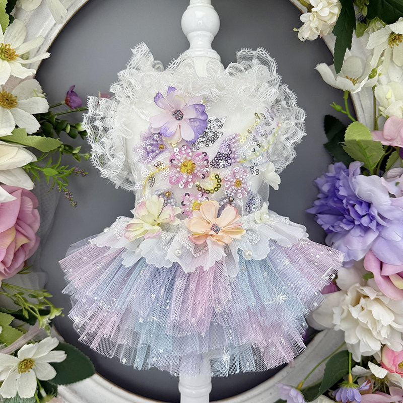 私宠手作花仙子宠物狗薄款裙子泰迪比熊博美小马猫咪夏天可爱衣服