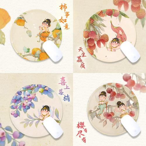 防滑鼠标垫鹿想防水胖脸吉祥