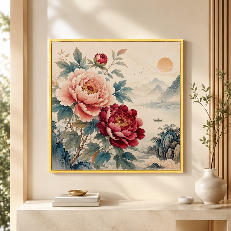 十字绣新中式套件方形挂画客厅挂画手工DIY中国风国潮画心玄关