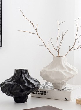 北欧山谷陶瓷花瓶丹麦峡谷客厅样板房插花水培轻奢高档艺术摆件