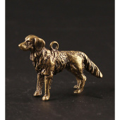 实心黄铜狗挂件铜生肖财狗铜挂饰小铜狗钥匙扣链铜吊坠地摊铜器