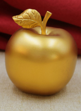 黄铜红苹果仿真铜金苹果摆件客厅摆设平平安安圣诞节铜桃子礼物