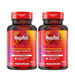 【年货节直播】MegaRed脉拓omega3经典磷虾油软胶囊500mg80粒x2瓶