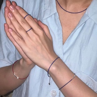 Freeter自制极细1mm天然青金石手链复古简约高级感显白串珠手饰