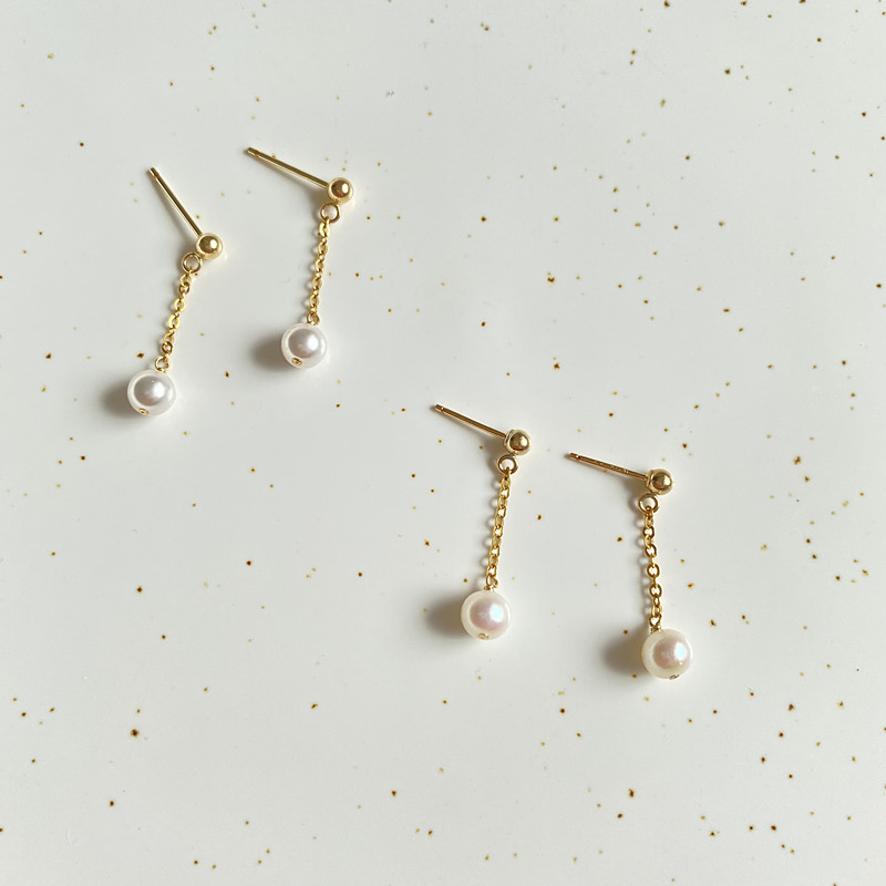 温柔气质~14k包金耳钉小巧耳线