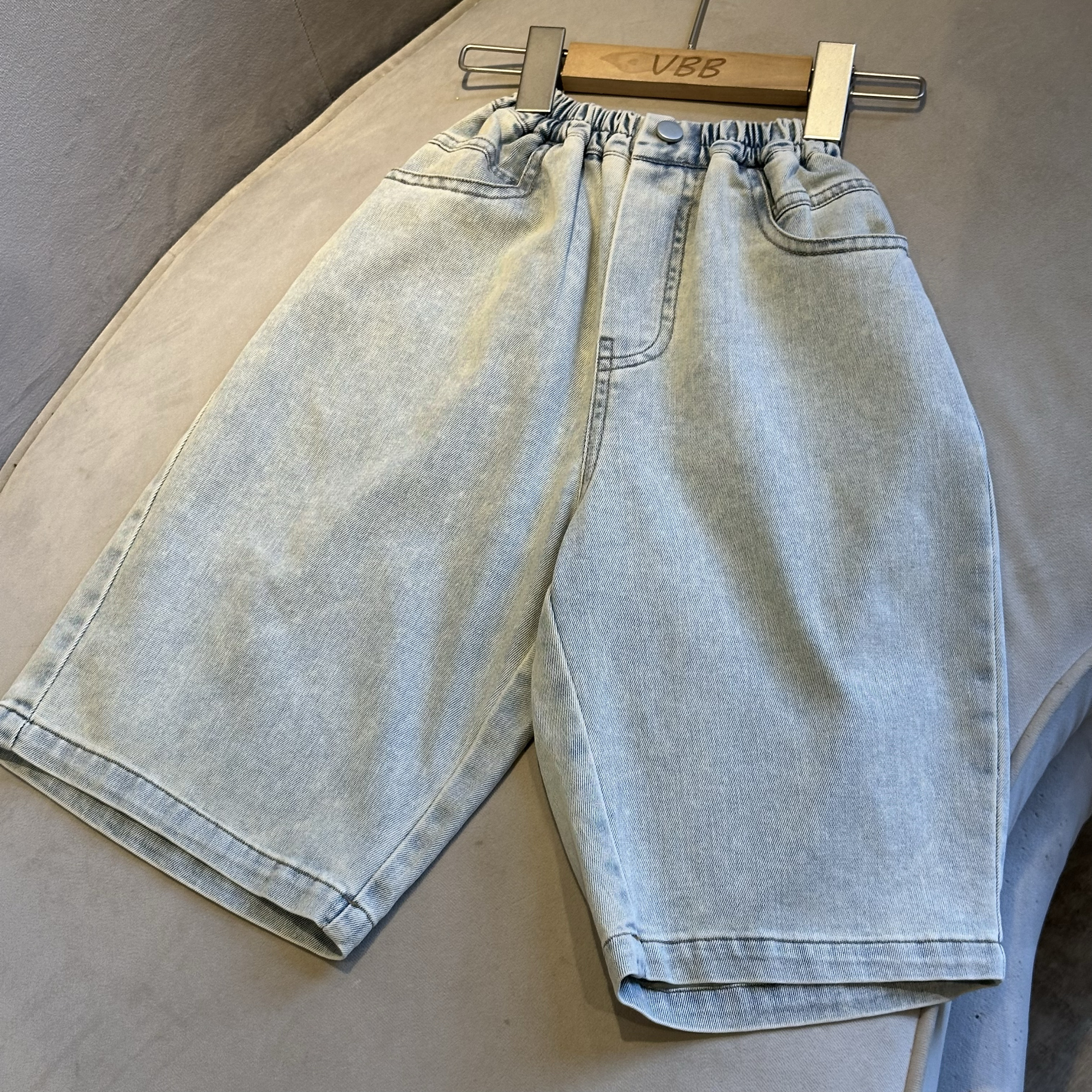 vogue baby beginning实体精品童装店男童女童夏季松紧腰牛仔裤