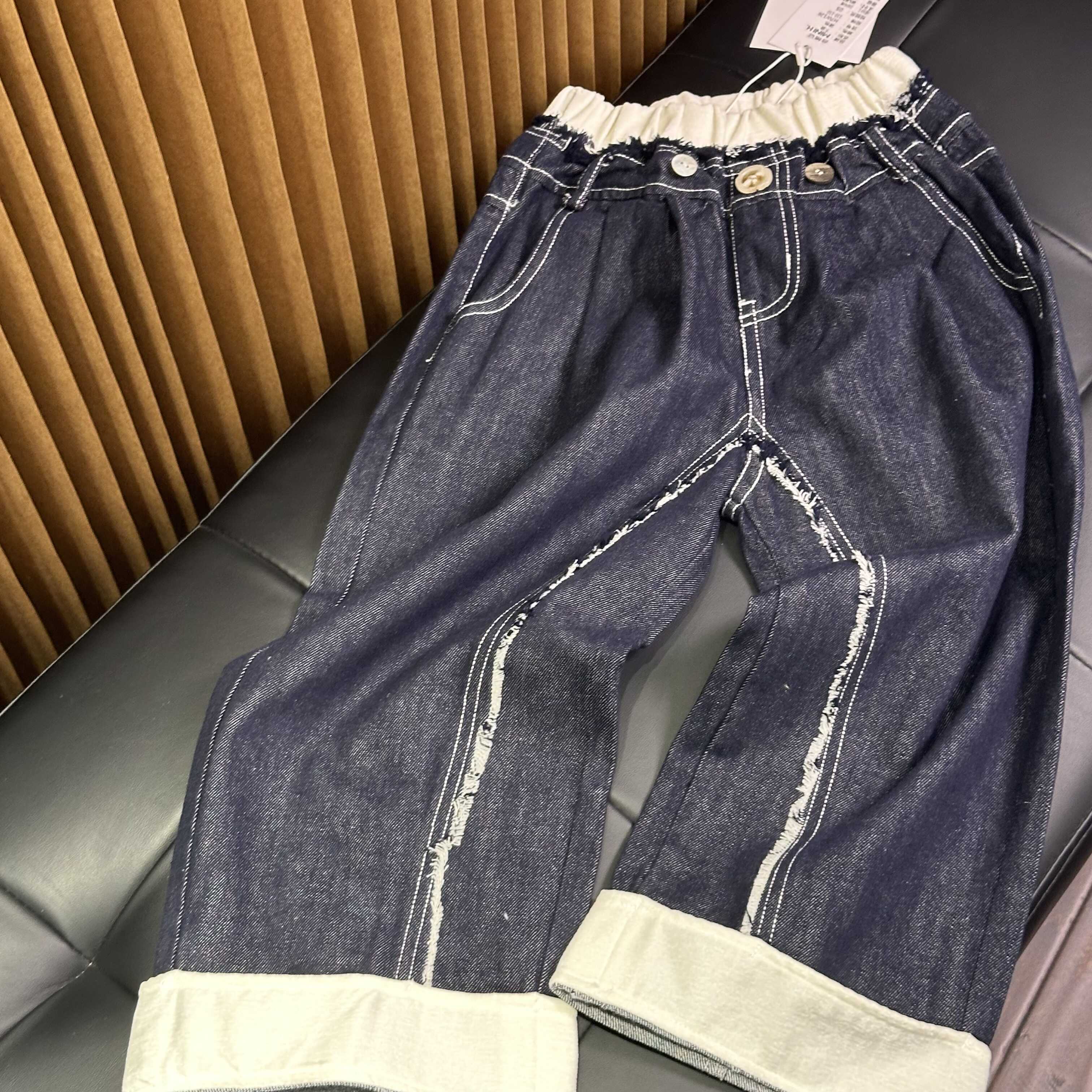 洋气撞色现货秒发牛仔裤实体精品