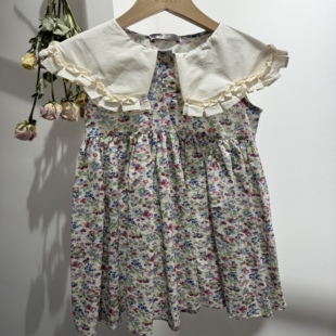 实体现货夏季飞袖女宝花苞裙宝宝碎花裙子半身裙女童夏装公主裙