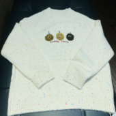 实体精品童装 卡通饼干点缀 圆领套头针织衫 店 男女宝韩版