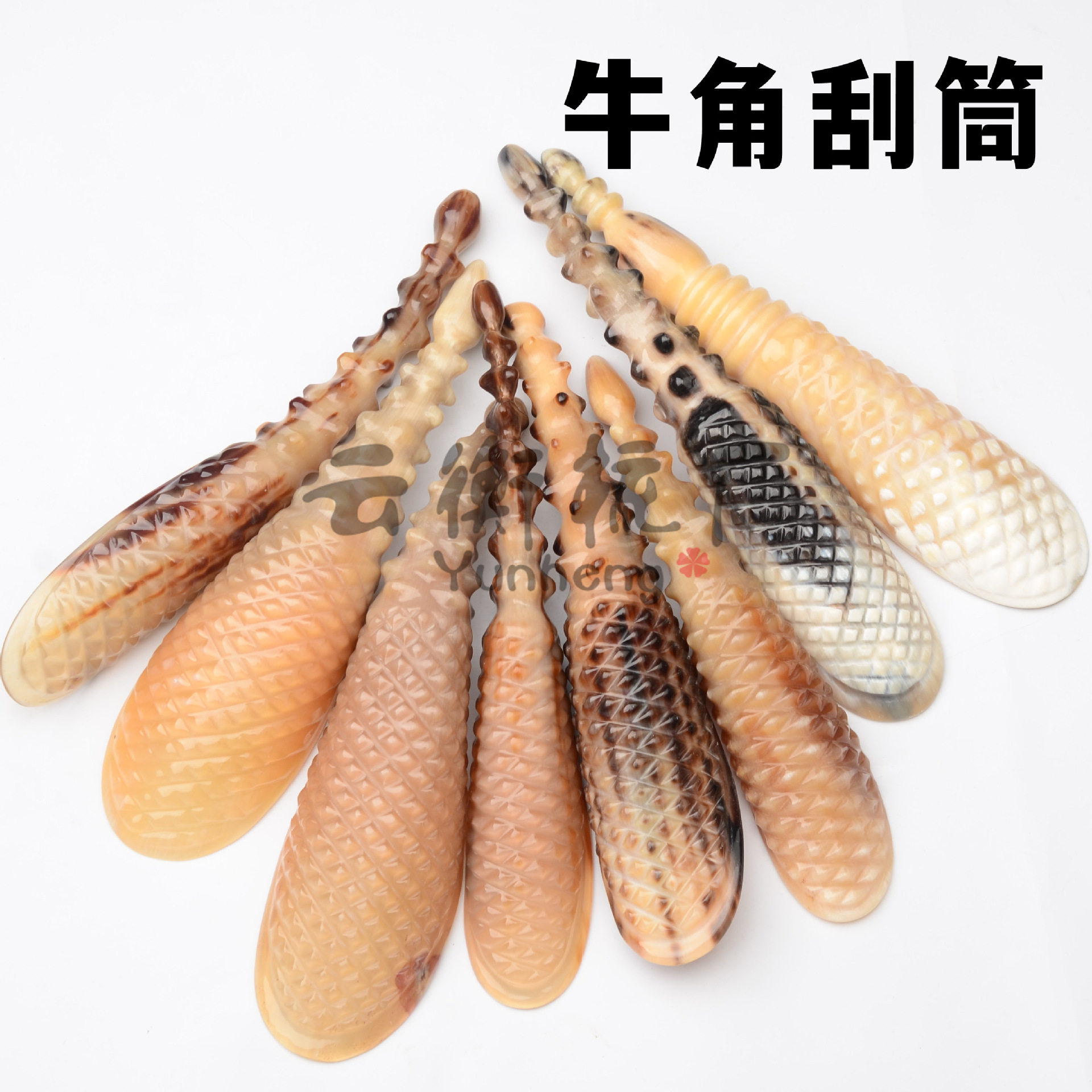 工厂精海参刮沙筒多功能厚牛角按狗美鼻器脊椎头部按经络棒