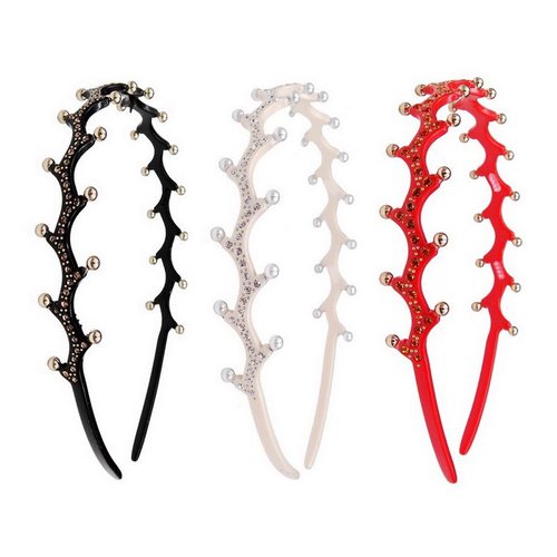 珍珠法式橄榄树枝嫩枝头发箍发卡