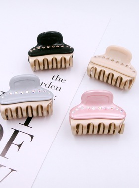 精致简约法国水钻中小号发抓夹后脑勺半扎发旺多姆金刘海公主头爪