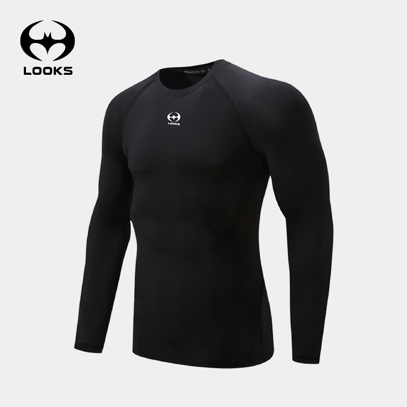 训练服跑步薄款弹力长袖紧身衣