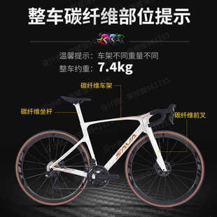 萨瓦SAVA造梦者全碳纤维公路自行车电变24速油压碟刹弯把赛车成人