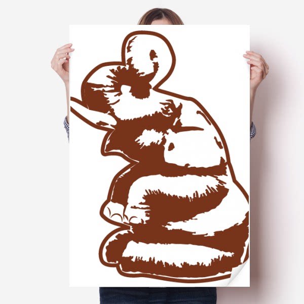 泰国传统泰国雕塑海报贴纸80x55cm墙贴纸卧室家居装饰