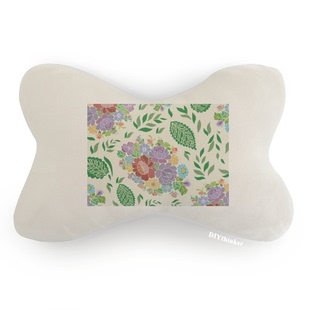 中国风日本风花叶子花纹汽车头枕颈枕座椅枕头