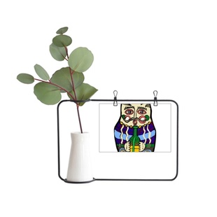 喝酒的俄罗斯人套娃俄国文化金属相框陶瓷花瓶装饰