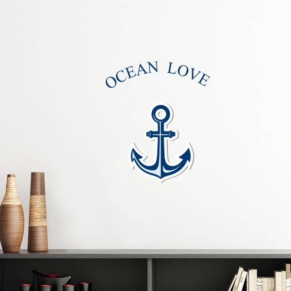 锚轮船海军领航航海插画墙贴壁纸房间贴花