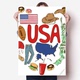 美国心形星条旗USA插画图案海报贴纸80x55cm墙贴纸卧室家居装 饰