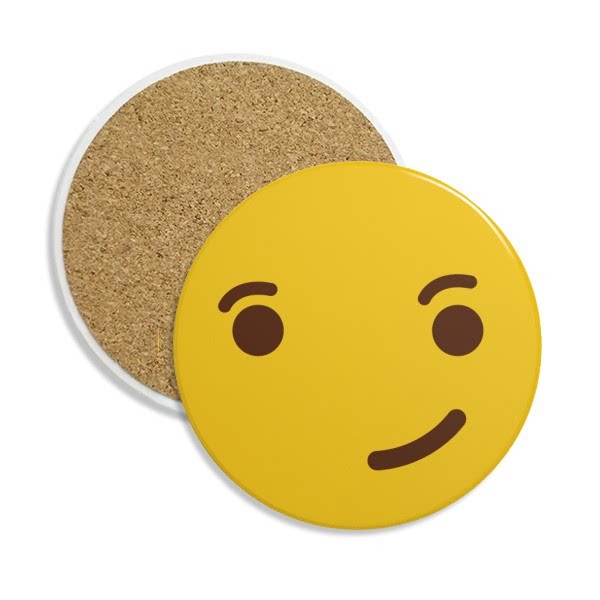 自信帅黄色可爱网聊表情包插画圆形杯垫水杯隔热垫2片装礼品礼物