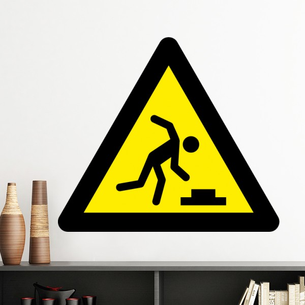 当心绊倒三角形警告标志墙贴壁纸房间贴花
