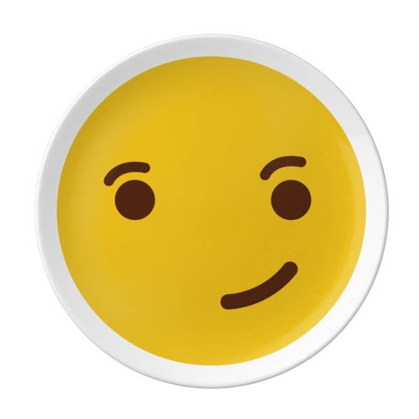 自信帅黄色可爱网聊表情包插画陶瓷餐盘子8寸月光盘餐具家居礼物