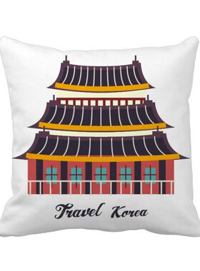 韩国旅行沙发靠垫礼物方形抱枕