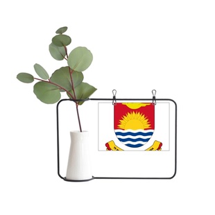 基里巴斯大洋洲国徽金属相框陶瓷花瓶装饰