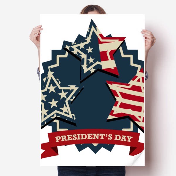 美国国旗总统节日图案海报贴纸80x55cm墙贴纸卧室家居装饰