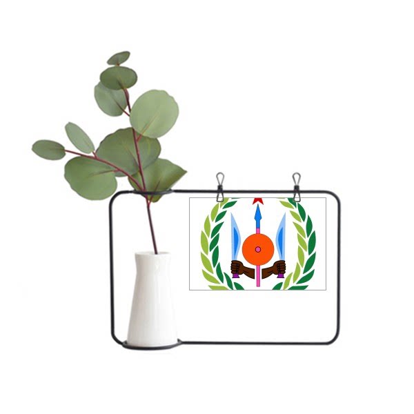 吉布提吉布提国徽金属相框陶瓷花瓶装饰