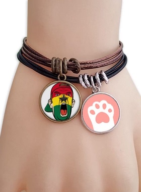 加纳国旗脸谱猫咪礼品手链