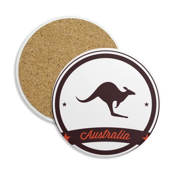 澳大利亚风情袋鼠徽章圆形杯垫水杯隔热垫2片装礼品礼物