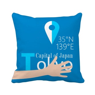 东京地理坐标手方形抱枕靠枕沙发靠垫双面含芯礼物